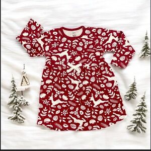 Touched by Nature  Red and White Toddler Girl Dress